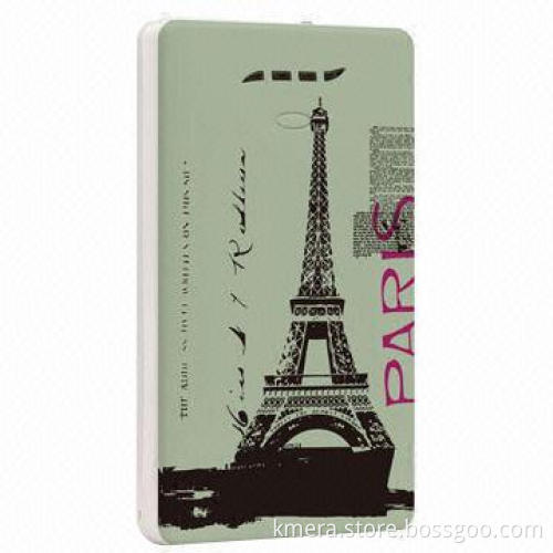 3,800mAh Portable Power Bank with 5V/1A USB Output and Advanced 3-D Print
